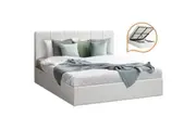 Oikiture Bed Frame Double Size Gas Lift Beds Base Storage PU Leather ZOE