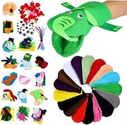 Abaodam 1Set DIY Hand Puppet Kit for Felt Puppet Making Accessories with Diverse Patterns and Colors Easy to Use Craft Kit for Beginners and Experienced for Parties