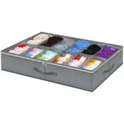 Large Capacity UnderBed Yarn Storage with 12 Dividers, Clear Yarn Storage Cle...