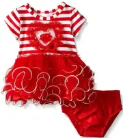 Bonnie Jean Baby Girls Heart Valentine Tutu Dress & Bloomer Set 3-6M New