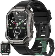 Smart Watch for Men, Bluetooth (Answer/Make Call) Fitness Tracker Tactical Military Waterproof Smartwatch for Android Phones iPhone Outdoor Sports Digital Watches Heart Rate Blood Pressure Monitor