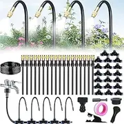 Drip Irrigation System,360° Bendable Drip Irrigation Kit Automatic Irrigation System for Garden,Adjustable Bendable Nozzle Copper Sprayer,Atomizing System for Yard,Lawn,Plants Quick Connector (20m)