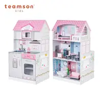在飛比找momo購物網優惠-【Teamson】艾芮兒奇境2合1木製娃娃屋廚房組(廚房+娃