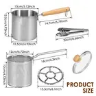 Deep Fryer Pot 304 Stainless Steel Frying Pan with Strainer Basket Handle -·
