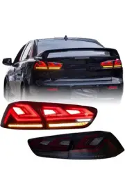 Smoked Red LED Tail Lights w/Sequential Turn For 2008-11 Mitsubishi Lancer EVO X