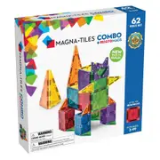 62pc Magna-Tiles Combo + microMAGS Set Kids/Child Magnetic Building Toy 3y+
