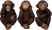 Wise Monkeys See Hear Speak No Evil Ape Chimpanzees Collectible Figurine Miniature Set