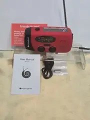RUNNINGSNAIL Solar Crank Weather RADIO, AM/FM Flashlight with Reading Lamp, NEW