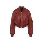 [Phoebe Philo] Phoebe Philo-Red Pocket Lamb Leather Bomber Jacket-Donna 36 FR