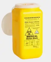 6 x BD SHARPS COLLECTOR WASTE BIN CONTAINER SHARP 1.4L SYRINGE NEEDLE DISPOSAL