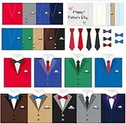24 Pcs Father's Day Card Making Crafts Kits for Kids DIY Father's Day Suit Greeting Card with Handmade Craft for Daddy's Day Girls Boys Classroom Home Art Game Activities Party Favors Supplies