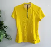 ASSOS Womens Size L Activity Polo Shirt Top Short Sleeve Yellow Cycling NEW