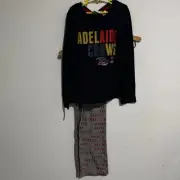 Adelaide Crows AFL Boys Youth Printed 2 Piece Pyjama Set Size 8 New