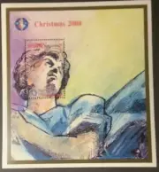 DOMINICA 2000. Navidad y año nuevo. Dibujos de Irlo Fantini. 2 HB NHM (5 sellos)