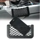 1Pc Car Edge Mesh Net Elastic Storage Bag Phone Holder Interior Mini Accessories