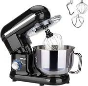 Multifunction Electric Stand Mixer 5.8qt 6 Speed Control Electric Kitchen Aid Mixer with Stainless Steel and Mixing Bow Dishwasher Safe Food Mixer for Pasta Baking Bread Cakes Cookie Pizza Egg