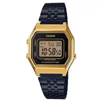 在飛比找蝦皮商城優惠-【CASIO】魅惑帝姬復刻不鏽鋼電子錶-黑X金(LA-680