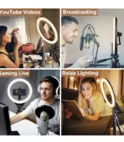 10’’ LED Ring Light with Stand and Phone Holder, Selfie Halo Light for Phot..