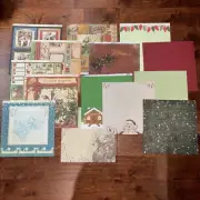 12X12 HOLIDAY/CHRISTMAS/SANTA THEMED Scrapbook Paper Sheets Bundle! **READ**