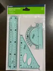 Math Set Flexible Ruler with Protractor 30/60 Ruler 45 Ruler 8" Straight Ruler