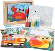 Sclmgo 2 in 1 Water and Sand Art Painting Kit 8 Sand Bottles for Party
