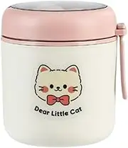 Fenteer Insulated Food Cup Food Container 530ml Convenient Use Easy to Clean Thermal Cup Thermal Jar for School Work Hot or Cold Food, Pink