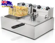 Deep Fryer, Electric, Double Tank, Stainless Steel, Commercial, with Baskets