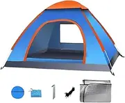 Pop-Up Tent, Camping Tent, Shelter, Windproof Automatic Opening Lightweight Design, Large Capacity for Outdoor, Beach, Hiking 200 x 150 x 110 cm, Blue Orange