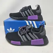 Adidas NMD_R1 Boost J Black Purple Comfy Athletic Shoe / GX5694 / Mens 7, Wmns 8