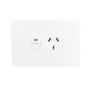 Hager Allure WBHP1S - Single Internal PowerPoint With Shutter - 10Amp - Gloss White