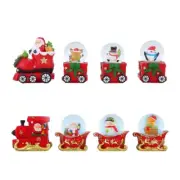 1 Set Christmas Snow Globe Crystal Train Santa Claus Sleigh Car Round Ball Decor