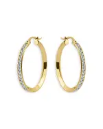 Aqua Pave Hoop Earrings in 18K Gold Plated Sterling Silver - Exclusive