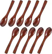 Hariendny 10 PCS Mini Wooden Spoons for Condiments, Coffee, Tea, Honey, Dessert - 4 Inch Small Spice Spoons