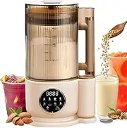 Nut Milk Maker, 1.5L 9-in-1 Soy Milk Maker with 12-Leaf Blades+24H Timer+Soundproof Cover+Keep Warm, Wall Breaking Machine, Plant-Based Milk Machine, Almond Wall Breaker for Soybean White
