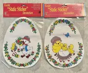 Easter Duck And Chicks Vinyl Static Window Clings Decor Lot Of 2 NOS Vintage