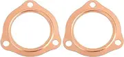 X AUTOHAUX 2pcs 2-1/2inch Reusable Exhaust Pipe Copper Header Car Engine Collector Gasket Seal for SBC BBC 302 350 454 2.5inch