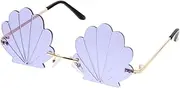 [SAFIGLE] 2 Pcs Shell Sunglasses Conch Flame Shaped Glasses Kids Glasses Conch Shaped Sunglasses Sunglasses Party Favor Dresses Trendy Costume Adults Cool Glasses Miss Aldult Metal