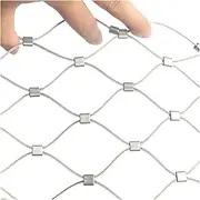 Stainless Steel Woven Wire Mesh 304 Stainless Steel Rope Net 8cm Mesh Metal Safety Protection Net Anti-Theft Anti-Fall Net for Stair, Balcony, Garden, Farm