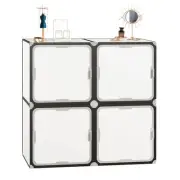 Cube Storage Organizer with Doors, 4-Cube Storage Shelves, Closet Storage She...
