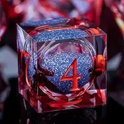 ARUOHHA Liquid Core DND Dice Set, Vampire Sharp Edged Dice for Dungeons and Dragons, Handmade RPG Resin Dice, Blood Red Polyhedral D&D Dice with Gift Box, Role Playing Dice Set D20 D12 D10 D8 D6 D4