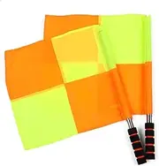 2Pcs Linesman Flags Referee Flag Football Training Border Flag Set Referee Flag for Sports Games Football