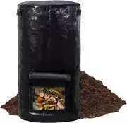 34 Gallon Garden Compost Bin Bag Reusable Organic Fertilizer Fermented Bag wi...