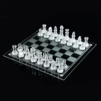 在飛比找蝦皮購物優惠-西洋棋國際象棋chess水晶玻璃款磨砂款透明款