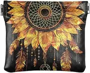[YXYZRMY] Sunflower Dreamcatcher Orange PU Leather Squeeze Coin Purse, Coin Pouch Change Holder for Women Men, Mini Portable Cosmetic Bags for Women, Multi-colored, one size, Multi-style, Multi-colored