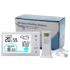 Wireless Thermometer Indoor Outdoor Temperature Humidity Meter + Clock Display