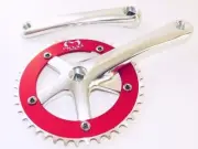 Fixed gear Single Speed Track Cranks Crankset 165mm 42t Silver/Red
