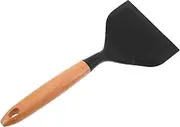 BESTOYARD Japanese Silicone Turner Spatula with Wooden Handle Nonstick Friendly Cooking Tool for Flipping Fried Eggs and Pancakes Easy Cleaning and Sturdy Construction for Kitchen Use