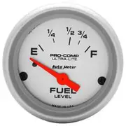 Autometer Ultra Lite Fuel Level Gauge Ohm Electric - 16 - 158 Ohm, 2 1/16 Inch, Short Sweep, AU4318