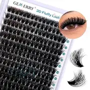 GEMERRY Fluffy Lash Clusters 3D Effect 280pcs Cluster Lashes 10-18mm Mixed Volume Lash Extensions Thick Eyelash Clusters Matte Black DIY Lash Extensions (100D,10-18mm)