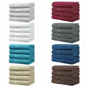 LINENOVA 4 Pieces Jumbo Bath Sheet Set 650 GSM Extra Large Towels 8 Colours